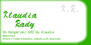 klaudia rady business card